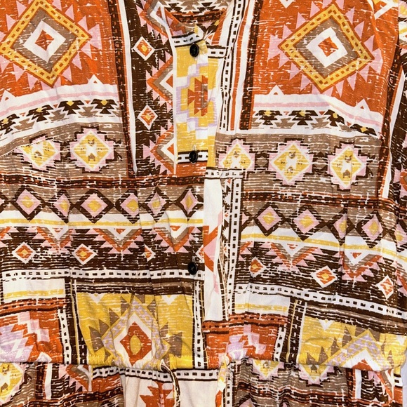 Canyon Retreat Mesa Woven Printed Tiered Midi Dress Size Small - Picture 6 of 6